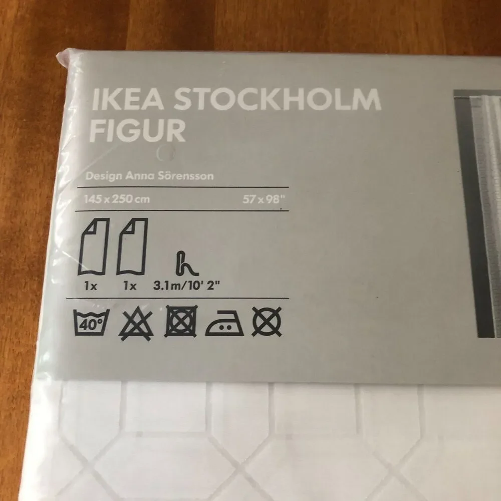 Ikea Stockholm Figur White Curtains 2 Panels Set White 57x98